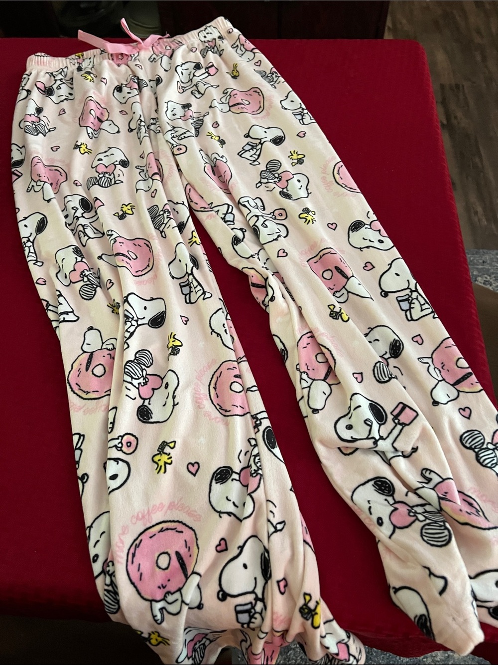 Snoopy Pink Donut Kids Pajama Pants